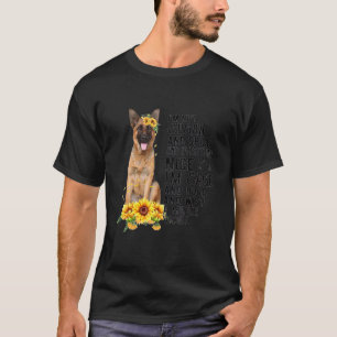 German Shepherd Sunflower Dog Mama T-shirt
