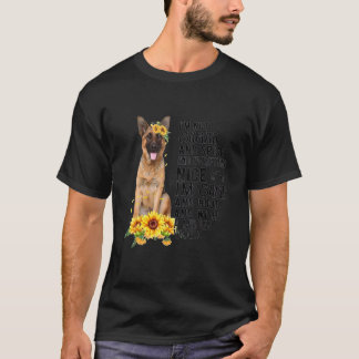 German Shepherd Sunflower Dog Mama T-shirt