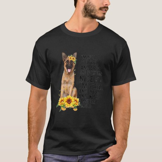 German Shepherd Sunflower Dog Mama T-shirt (Voorkant)