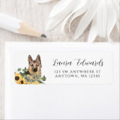German Shepherd Sunflower Eucalyptus Adres Etiket (Insitu)