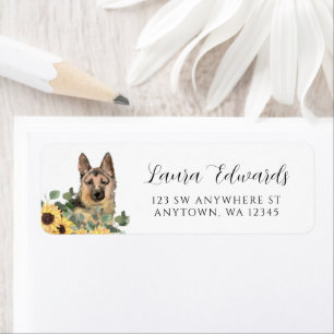 German Shepherd Sunflower Eucalyptus Adres Etiket
