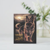 German Shepherd Sunrise Courage Briefkaart (Staand voorkant)