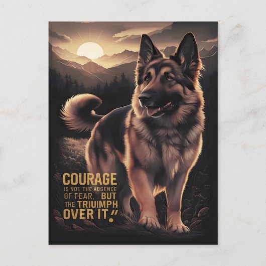 German Shepherd Sunrise Courage Briefkaart (Voorkant)