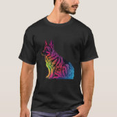 German Shepherd Synthwave 80s Retrowave Aesthetic  T-shirt (Voorkant)