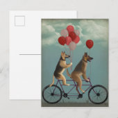 German Shepherd Tandem Briefkaart (Voorkant / Achterkant)