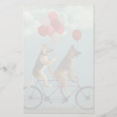 German Shepherd Tandem Briefpapier (Voorkant)