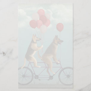 German Shepherd Tandem Briefpapier