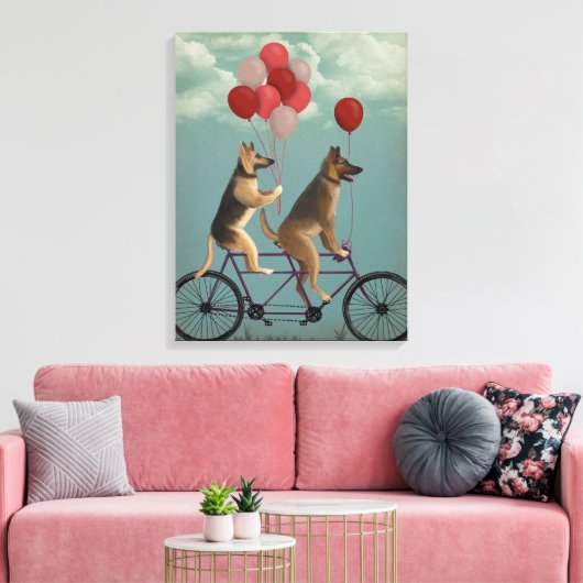 German Shepherd Tandem Canvas Afdruk (Insitu (Woonkamer))