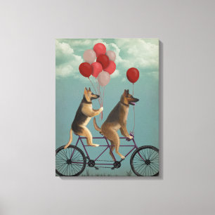 German Shepherd Tandem Canvas Afdruk