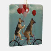 German Shepherd Tandem Keramisch Ornament (Rechts)
