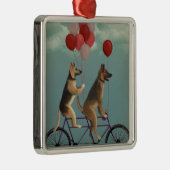 German Shepherd Tandem Metalen Ornament (Rechts)