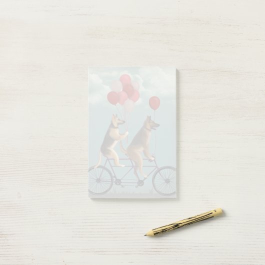 German Shepherd Tandem Post-it® Notes (Op bureau)