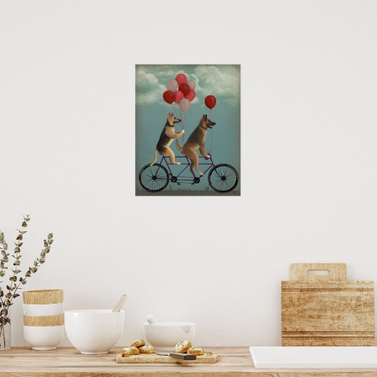 German Shepherd Tandem Poster (Keuken)