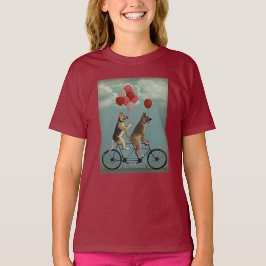 German Shepherd Tandem T-shirt (Voorkant)