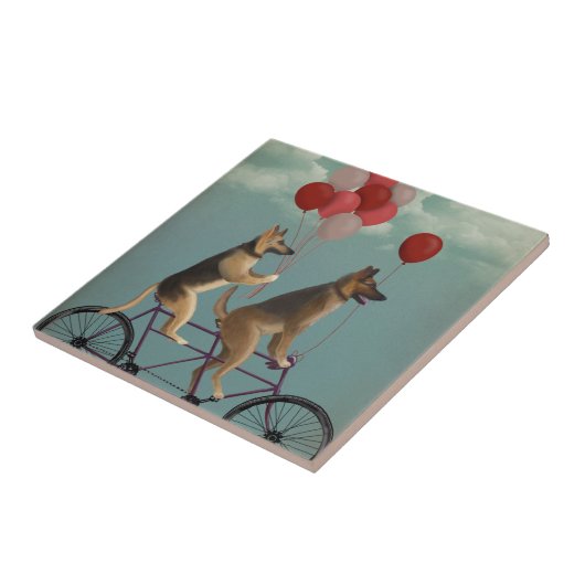 German Shepherd Tandem Tegeltje (Zijkant)