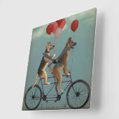 German Shepherd Tandem Vierkante Klok (Hoek)