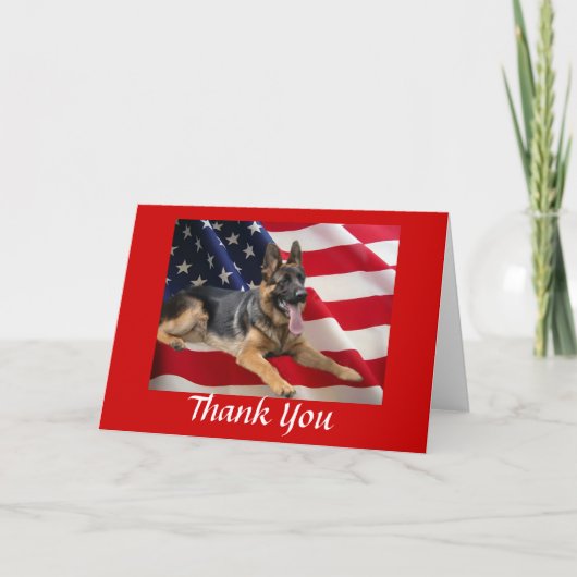 German Shepherd Thank You Card All American Bedankkaart (Voorkant)