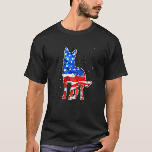 German Shepherd Tie Dye American Flag Patriotic 4t T-shirt