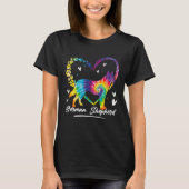 German Shepherd Tie Dye Rainbow Dog T-shirt (Voorkant)
