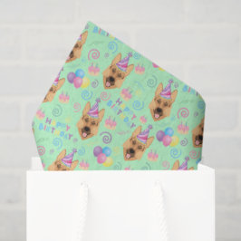 German Shepherd Tissue Paper in Green Tissuepapier