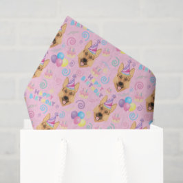 German Shepherd Tissue Paper in Pink Tissuepapier