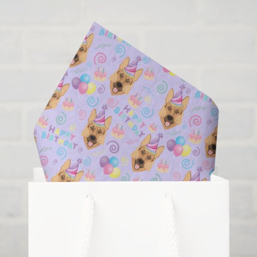 German Shepherd Tissue Paper in Purple Tissuepapier (Cadeauzakje)