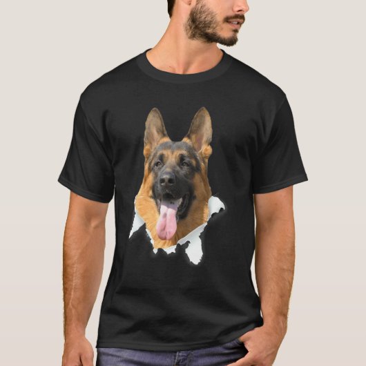 German Shepherd Torn Cloth For Dog T-shirt (Voorkant)