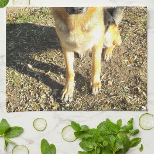 German Shepherd Towel Theedoek (Gevouwen)