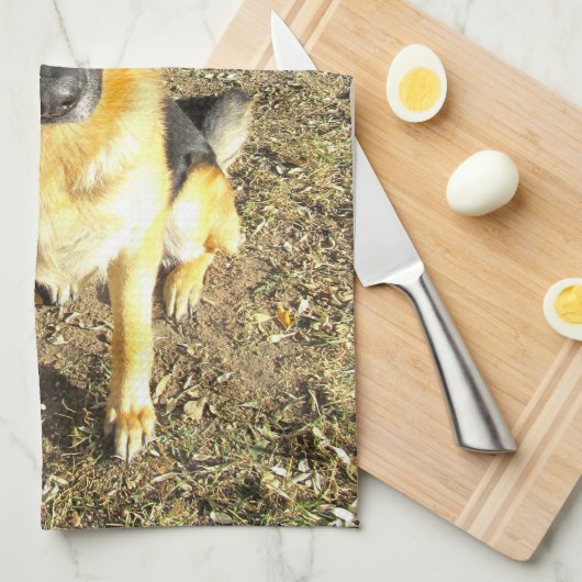 German Shepherd Towel Theedoek (Quarter Fold)