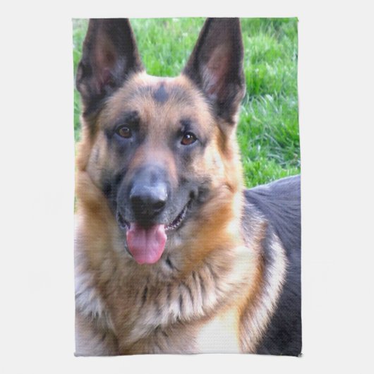 German Shepherd Towel Theedoek (Verticaal)