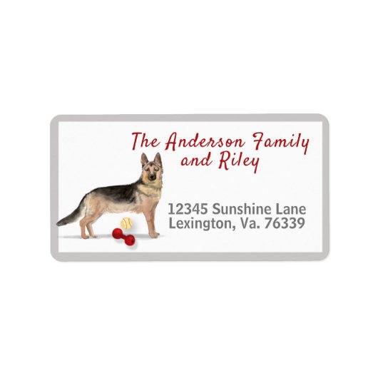 German Shepherd Toys Home Return Address Etiket (Voorkant)