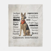 German Shepherd Traits Fleece Blanket (Voorkant)