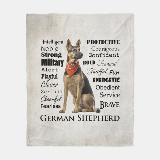 German Shepherd Traits Fleece Blanket (Voorkant)