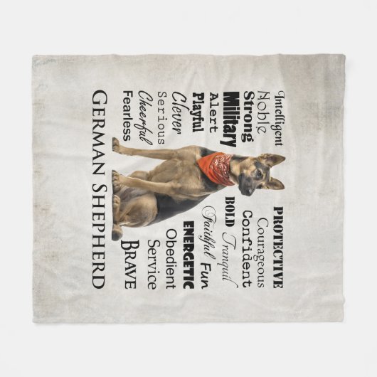 German Shepherd Traits Fleece Blanket (Voorkant (Horizontaal))