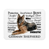 German Shepherd Traits Magnet Magneet (Horizontaal)