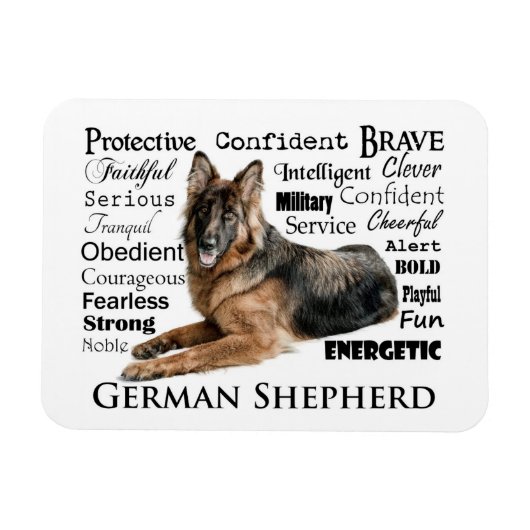 German Shepherd Traits Magnet Magneet (Horizontaal)