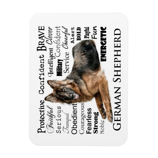 German Shepherd Traits Magnet Magneet (Verticaal)