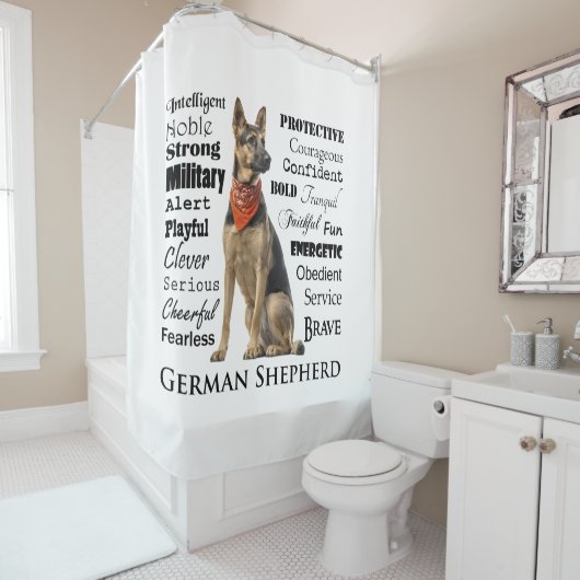 German Shepherd Traits Shower Curtain Douchegordijn (In situ)
