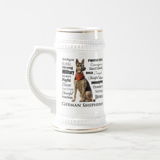 German Shepherd Traits Stein Bierpul (Links)