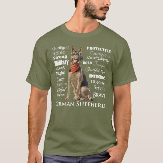 German Shepherd Traits T-Shirt (Voorkant)