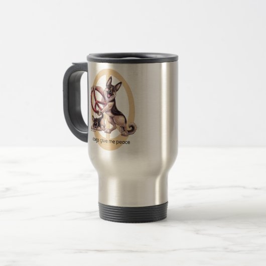 German Shepherd Travel Mug Reisbeker (Voorkant links)