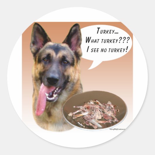 German Shepherd Turkey Ronde Sticker (Voorkant)