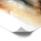 German shepherd turns his head watercolor poster (Hoek)