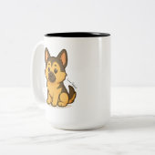 German Shepherd Tweekleurige Koffiemok (Voorkant links)