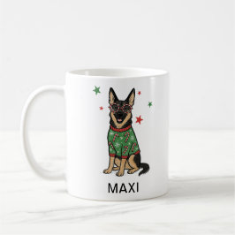 German Shepherd Ugly Christmas Sweater Dog Lover Koffiemok