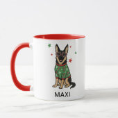 German Shepherd Ugly Christmas Sweater Dog Mok (Links)