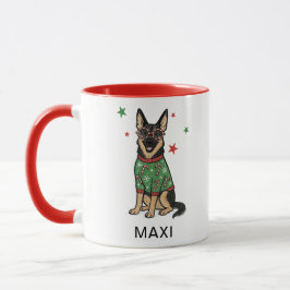 German Shepherd Ugly Christmas Sweater Dog Mok