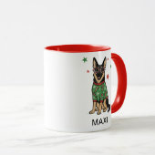 German Shepherd Ugly Christmas Sweater Dog Mok (Voorkant rechts)
