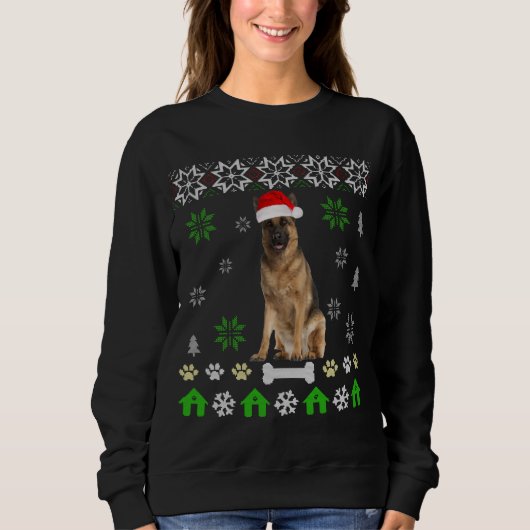 German Shepherd Ugly Kerstmis-German Shepherd Dog Trui (Voorkant)