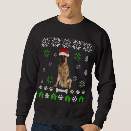 German Shepherd Ugly Kerstmis-German Shepherd Dog Trui (Voorkant)